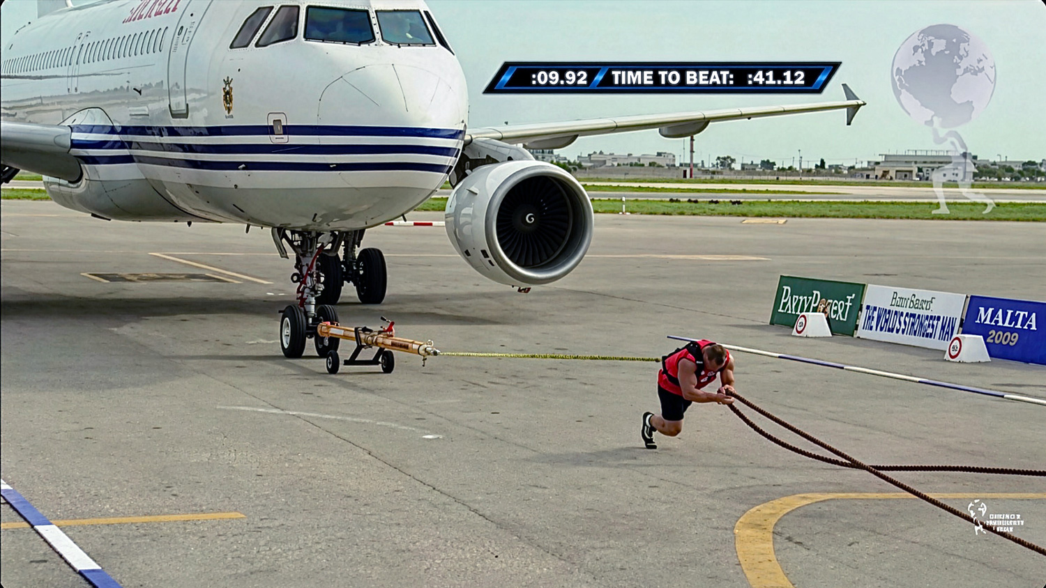 Travis Ortmayer, Worlds Strongest Man Pulls Plane