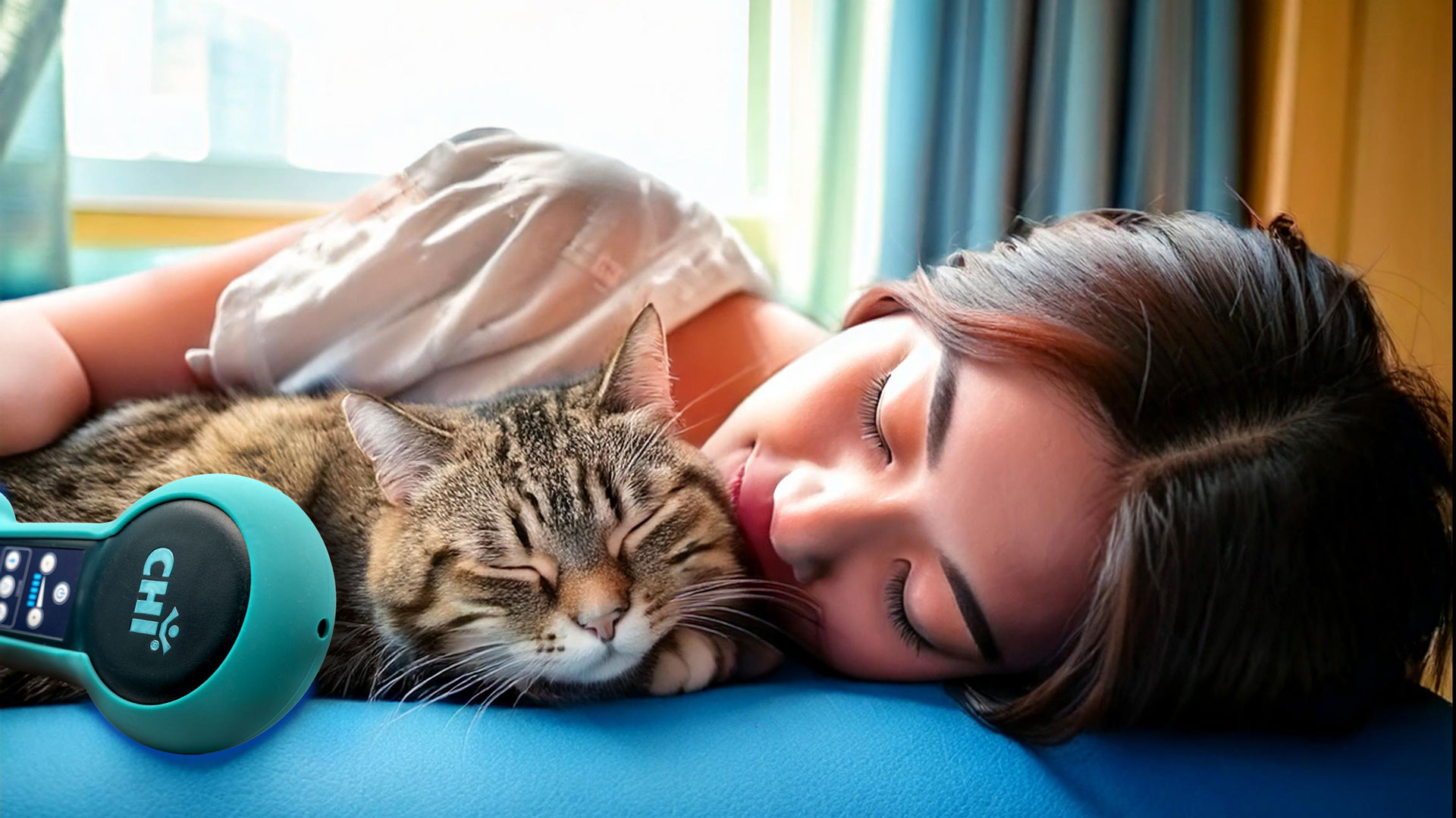 Cat Enjoying a CHI Palm Treatment