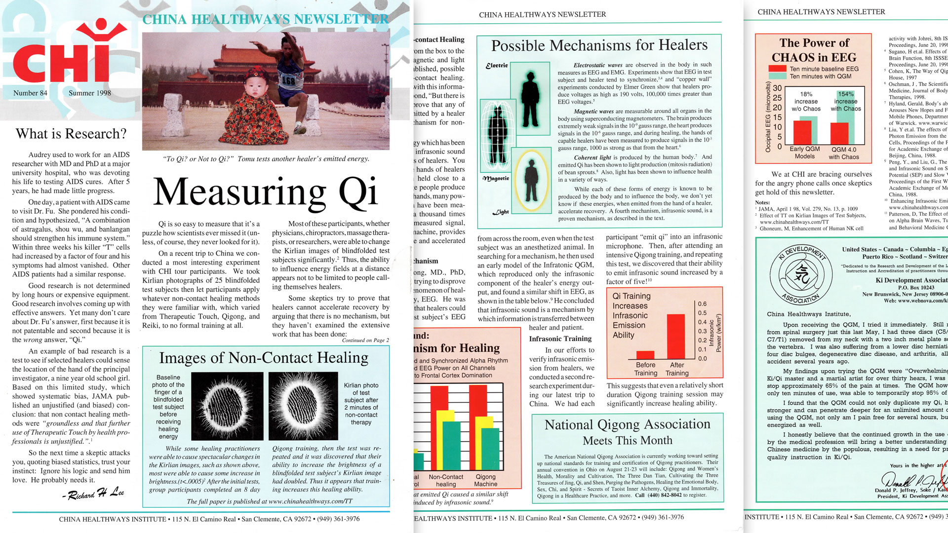 CHI Institute China Healthways 1998 Newsletter